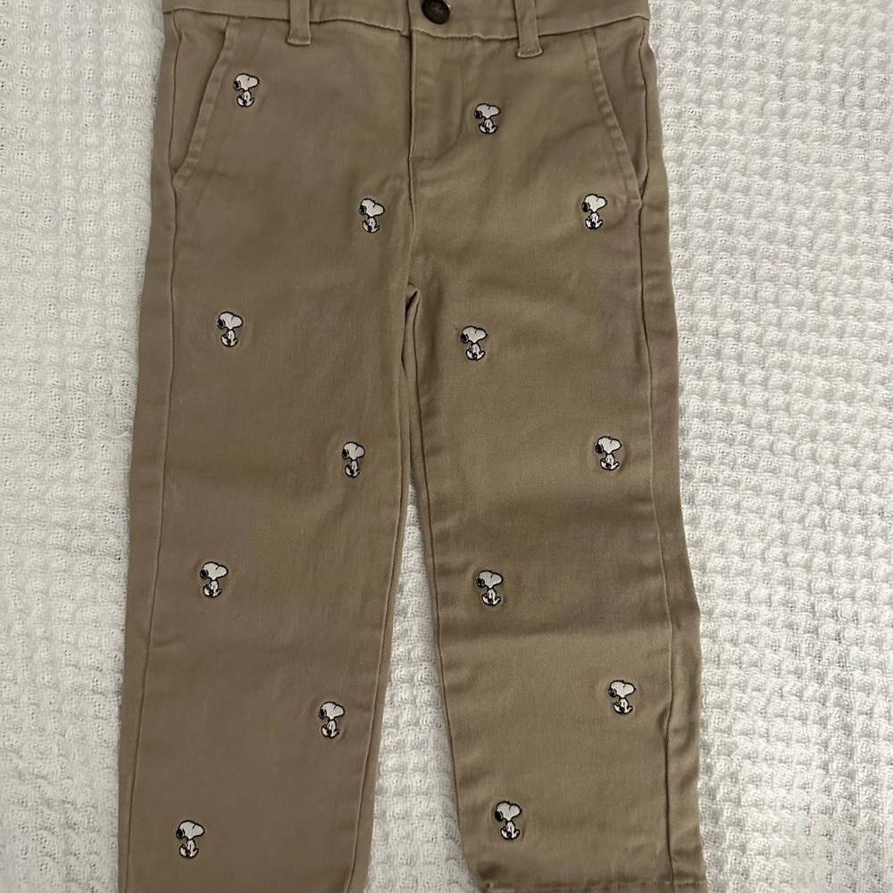 Snoopy khaki pants 2T
